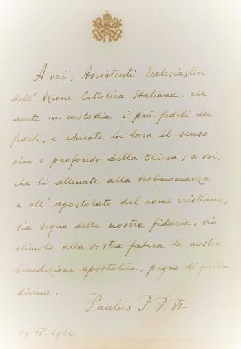 Paolo VI agli assistenti dell'Azione cattolica italiana, 1964